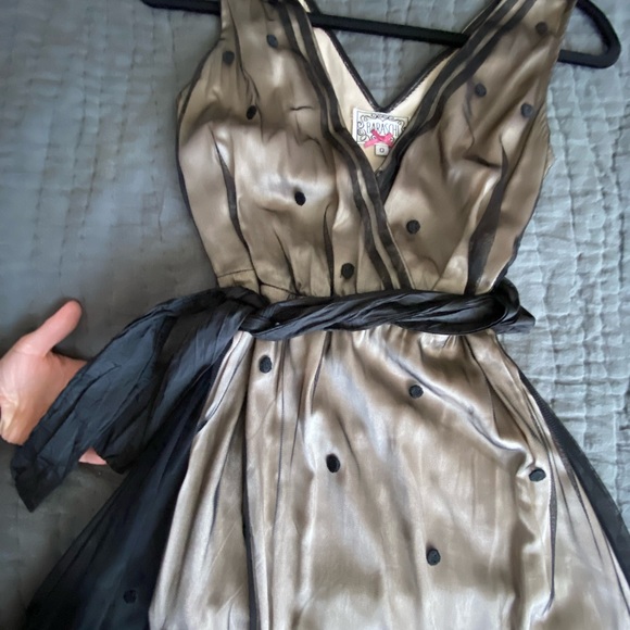 Yoana Baraschi Black Mesh and Lace Polka Dot Dress - Picture 6 of 8